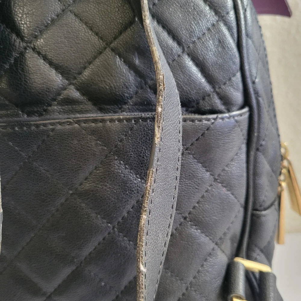Michael Kors Black Quilted Backpack